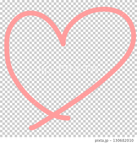 Simple line art of a hand-drawn pink heart 130682010
