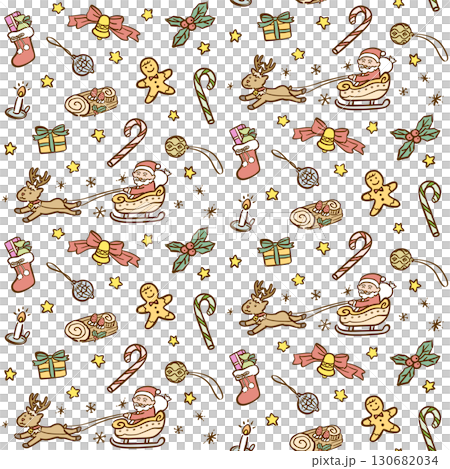 かわいいクリスマスの背景素材　カラー 130682034