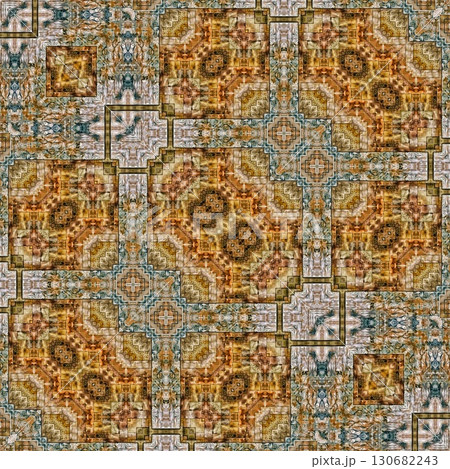 Tribal concept design for textile, flyer, brochure, magazine cover printing. Indigenous fashion pattern background for interior decoration and traditional costume or handicraft making 130682243