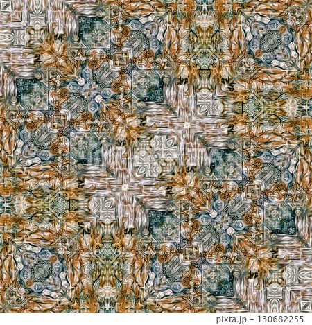 Tribal concept design for textile, flyer, brochure, magazine cover printing. Indigenous fashion pattern background for interior decoration and traditional costume or handicraft making 130682255