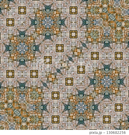 Tribal concept design for textile, flyer, brochure, magazine cover printing. Indigenous fashion pattern background for interior decoration and traditional costume or handicraft making 130682256