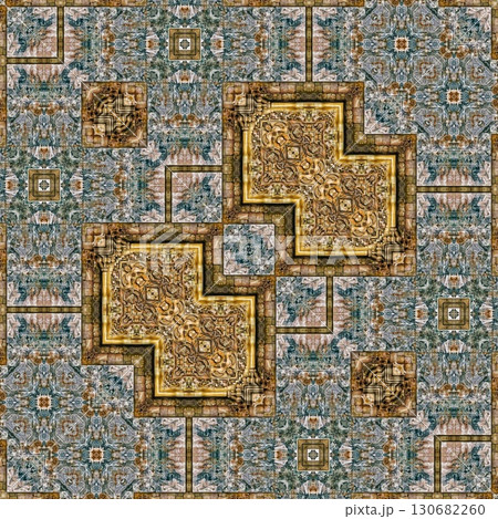 Tribal concept design for textile, flyer, brochure, magazine cover printing. Indigenous fashion pattern background for interior decoration and traditional costume or handicraft making 130682260