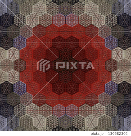 Tribal concept design for textile, flyer, brochure, magazine cover printing. Indigenous fashion pattern background for interior decoration and traditional costume or handicraft making 130682302