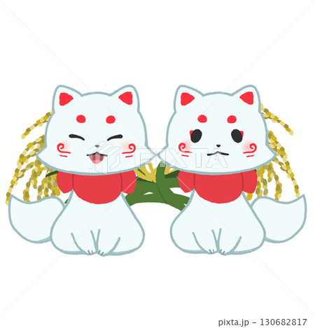稲穂と白狐 稲穂と白狐 130682817