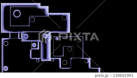 3d rendering. Abstract background modern geometric cubes in ambient occlusion with neon glow on a dark background. Minimalistic design for poster, cover, branding, banner, poster. 3d rendering. Abstract background modern geometric cubes in ambient occlusion with neon glow on a dark background. Minimalistic design for poster, cover, branding, banner, poster. 130682991
