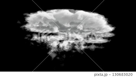 3d rendering. Cloud on a black background. Atmospheric phenomenon. 130683020