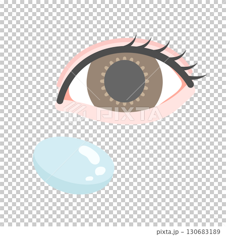 目とコンタクトレンズ　イラスト 130683189