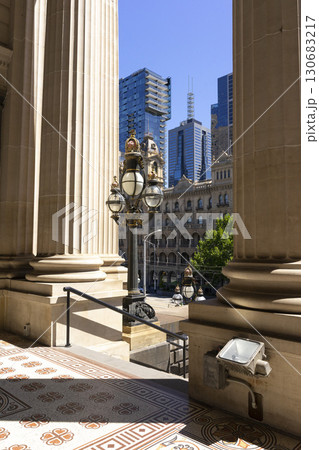 Melbourne, Australia - December 29,2023 : View of Parliament House for the state of Victoria in Melbourne, Australia on December 29,2023. 130683217