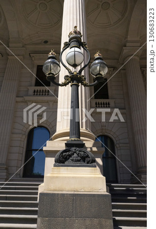 Melbourne, Australia - December 29,2023 : View of Parliament House for the state of Victoria in Melbourne, Australia on December 29,2023. 130683223