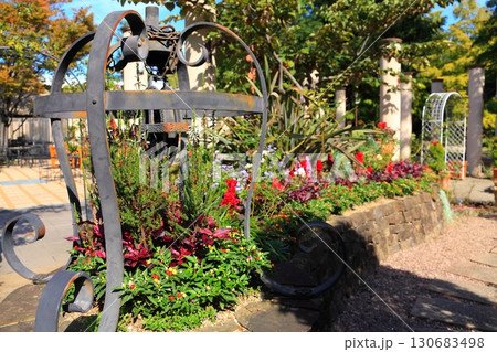 様々な花が植えられたフラリエの花壇 様々な花が植えられたフラリエの花壇 130683498