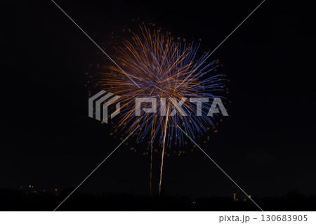 千葉県市川市市川南付近 江戸川区と合同で江戸川河川敷で開催する市川市民納涼花火大会の打ち上げ花火 千葉県市川市市川南付近 江戸川区と合同で江戸川河川敷で開催する市川市民納涼花火大会の打ち上げ花火 130683905