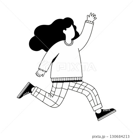 Running Woman Illustration 130684213