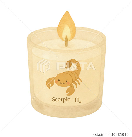 【星座】蠍座をイメージしたアロマキャンドルのイラスト 130685010