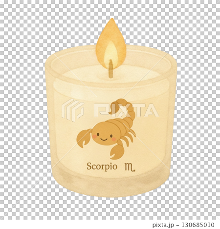 【星座】蠍座をイメージしたアロマキャンドルのイラスト 130685010