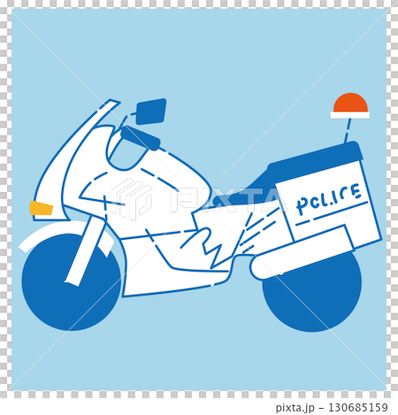 Police motorcycle vector illustration material 130685159