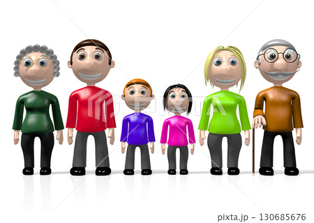 3D multigenerational family 3D multigenerational family 130685676