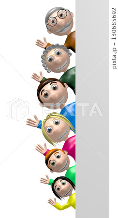3D family weaving hands - behind the corner 3D family weaving hands - behind the corner 130685692