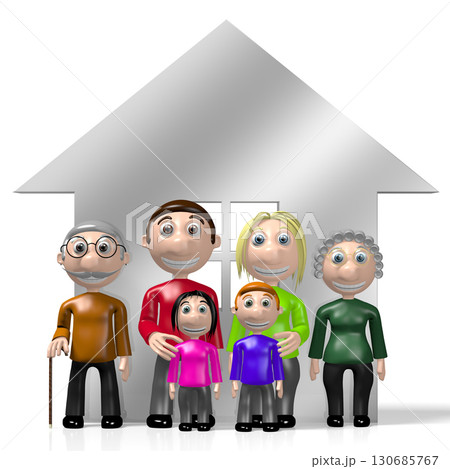 3D family - house shape 130685767