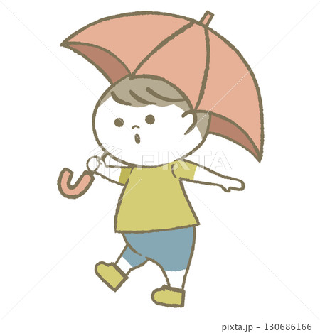 日傘をもつ子供 日傘をもつ子供 130686166