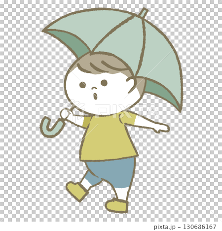 日傘をもつ子供 130686167
