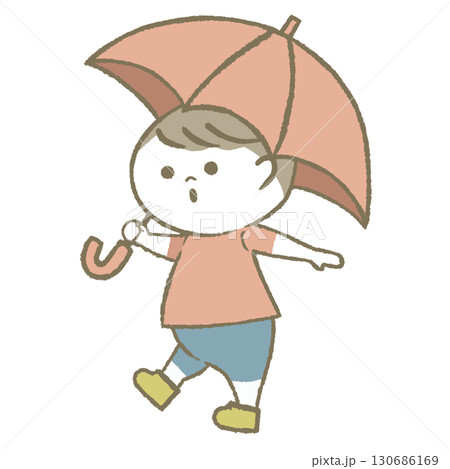 日傘をもつ子供 日傘をもつ子供 130686169
