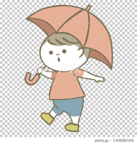 日傘をもつ子供 日傘をもつ子供 130686169