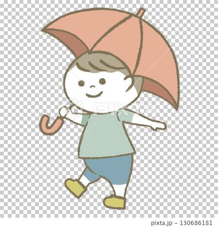 日傘をもつ子供 130686181