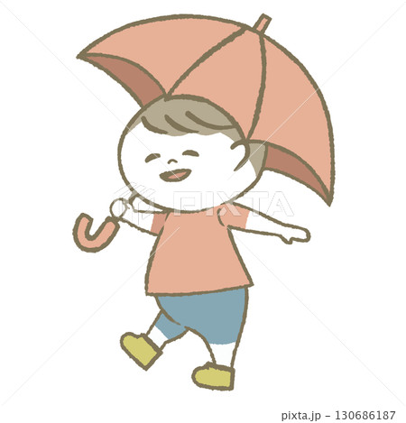 日傘をもつ子供 130686187