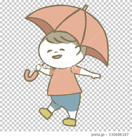 日傘をもつ子供 130686187