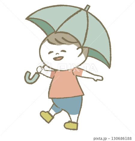 日傘をもつ子供 日傘をもつ子供 130686188