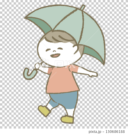 日傘をもつ子供 日傘をもつ子供 130686188