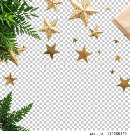 Golden Christmas star decoration on a rustic wooden background Golden Christmas star decoration on a rustic wooden background 130686379