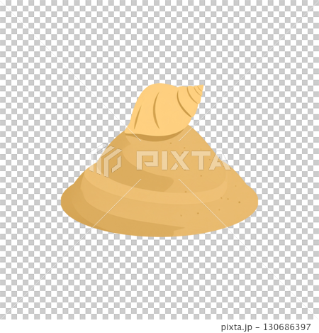 Snail on sand dune on white background 130686397