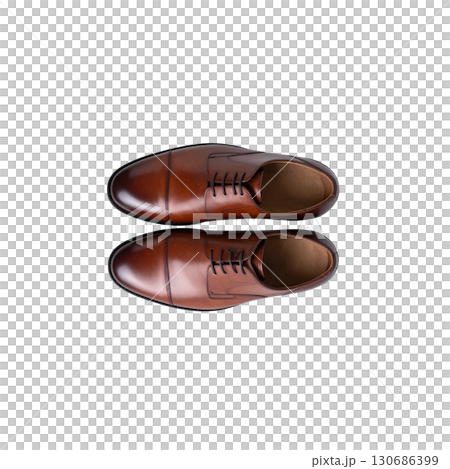 Brown leather shoes isolated on white background. 130686399