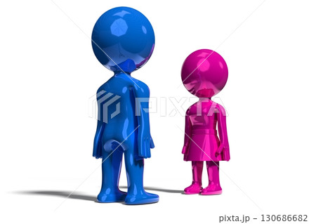 Man and woman - dating, gender concept - 3D illustration Man and woman - dating, gender concept - 3D illustration 130686682