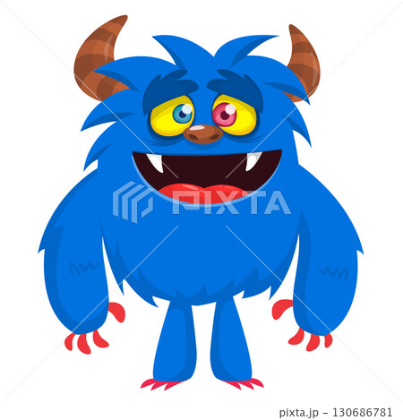 Cartoon funny monster character design with funny face expression. Halloween vector illustration Cartoon funny monster character design with funny face expression. Halloween vector illustration 130686781