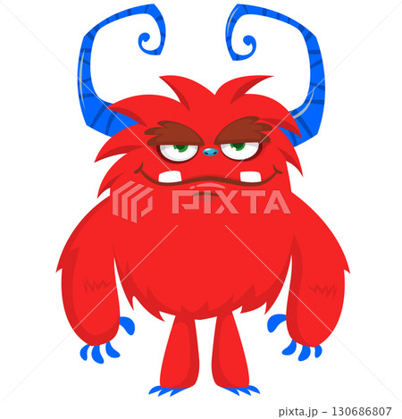 Cartoon funny monster character design with funny face expression. Halloween vector illustration Cartoon funny monster character design with funny face expression. Halloween vector illustration 130686807