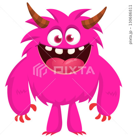 Cartoon funny monster character design with funny face expression. Halloween vector illustration Cartoon funny monster character design with funny face expression. Halloween vector illustration 130686811