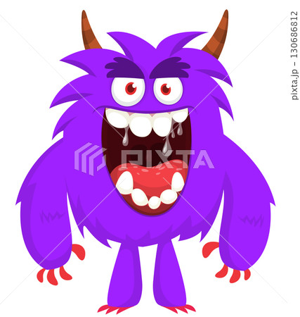 Cartoon funny monster character design with funny face expression. Halloween vector illustration Cartoon funny monster character design with funny face expression. Halloween vector illustration 130686812