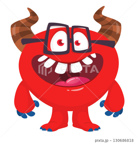 Cartoon funny monster character design with funny face expression. Halloween vector illustration Cartoon funny monster character design with funny face expression. Halloween vector illustration 130686818