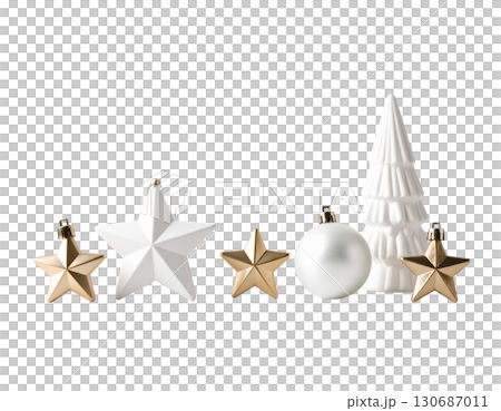 Golden Christmas tree decorated with stars, festive decoration for winter celebration isolated on white background. Golden Christmas tree decorated with stars, festive decoration for winter celebration isolated on white background. 130687011