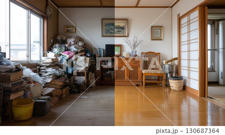 引っ越し作業のビフォーアフター 引っ越し作業のビフォーアフター 130687364