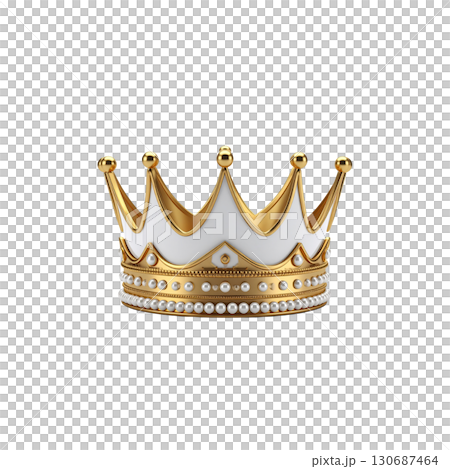 Isolated golden crown on white background Isolated golden crown on white background 130687464
