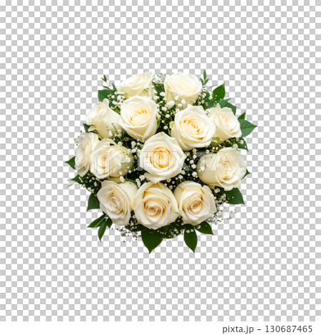 A beautiful wedding bouquet featuring a fresh bunch of white roses A beautiful wedding bouquet featuring a fresh bunch of white roses 130687465