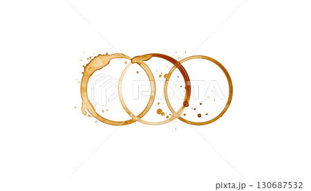 Watercolor circle on white background 130687532