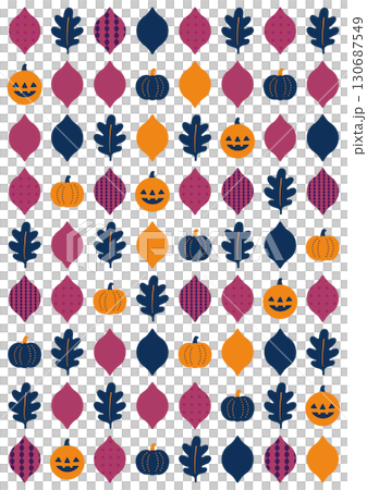 ハロウィン 秋色パターン 背景 ベクター素材 130687549