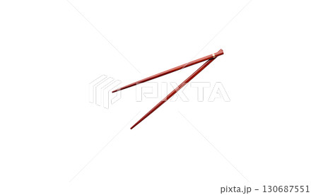 Isolated wooden chopsticks on a white background 130687551