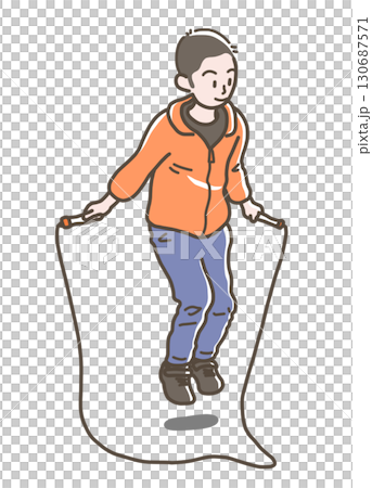 縄跳びをする男の子のイラスト 縄跳びをする男の子のイラスト 130687571
