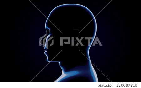 Geometrical man face - 3D illustration Geometrical man face - 3D illustration 130687819
