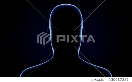 Geometrical man face - 3D illustration 130687821